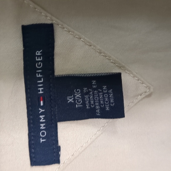 TOMMY HILFIGER* tie front short sleeve button front khaki collared midi dress XL - Picture 10 of 12
